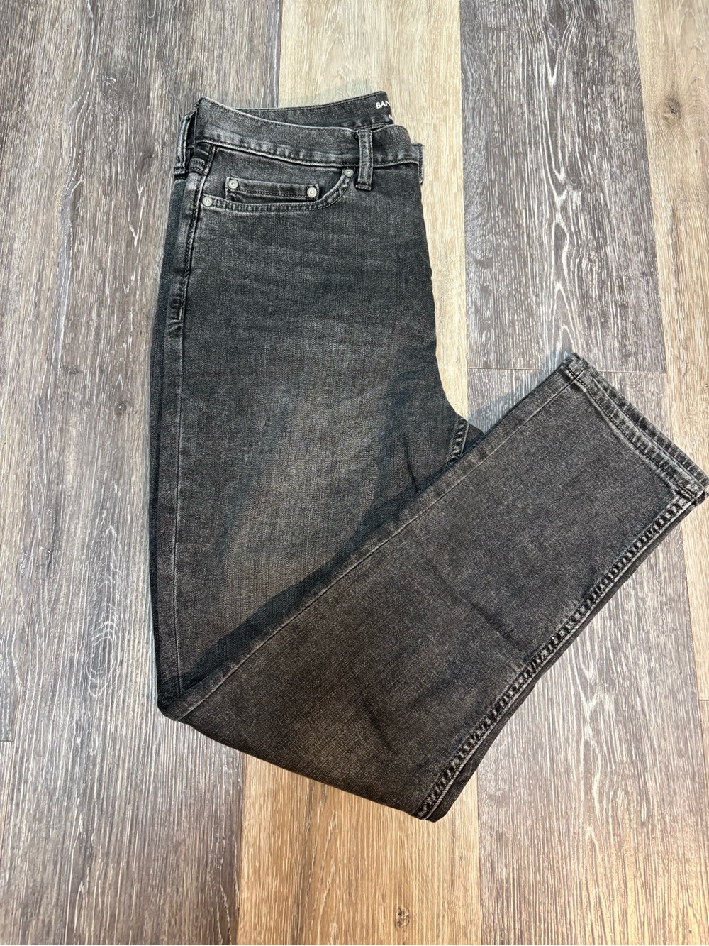 Banana Republic Men's Washed Black Straight Jeans